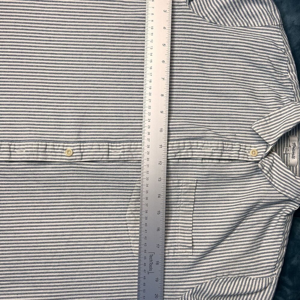 Madewell Button-Up Shirt Women M Blue & White Striped Slim Classic Fit Normcore - Picture 7 of 8